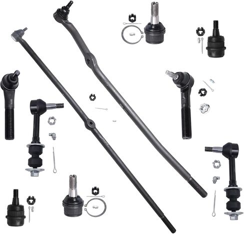 Detroit Axle - مجموعة التعليق الأمامية 4WD لعام 2000-2001 دودج رام 1500 4 مفاصل الكرة العلوية والسفلية 4 روابط داخلية وربطة خارجي 2 روابط شريط التثبيت البار. in Saudi Arabia