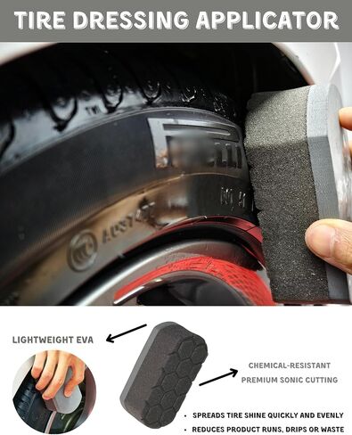 Refined Long Handle Car Wheel Brush Arsenal, Soft Wheel and Rim Brush,Tire Brush, Bendable & Durable Car Wheel Rim Cleaner Brush Kit for Cleaning Wheels and Tires in Kuwait