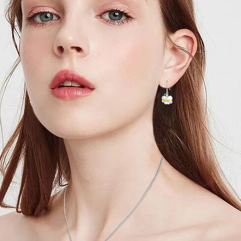 PROESS Daisy Dangle Earrings 925 Sterling Silver Peace Sign Earrings Daisy Flower Drop Earrings Peace Jewelry for Women in Kuwait