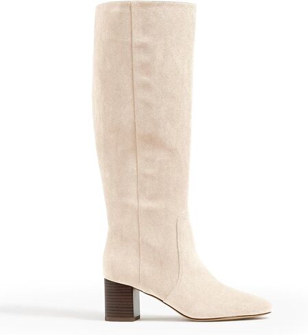 Coutgo Womens chunky knee high boots shoede round toe toe winter winter boots with side shipper in Saudi Arabia