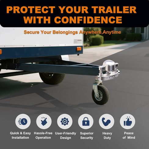 Trailer Lock Fits 2 &2 5/16 Inch Secures Safety Chains for RVs, Utility Trailers, Dump Trailer and Jet Ski Trailers(Black) in Saudi Arabia