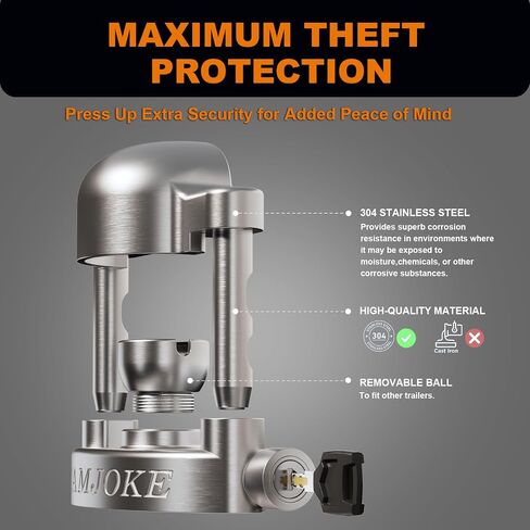 Trailer Lock Fits 2 &2 5/16 Inch Secures Safety Chains for RVs, Utility Trailers, Dump Trailer and Jet Ski Trailers(Black) in Saudi Arabia