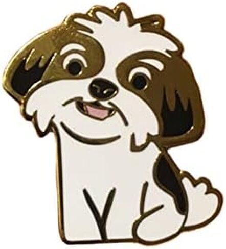 Dog Pin Jewelry White and Black Enamel with Gold Tone for Women, Girls, and Boys, Tac Lapel Bag Pin in Saudi Arabia