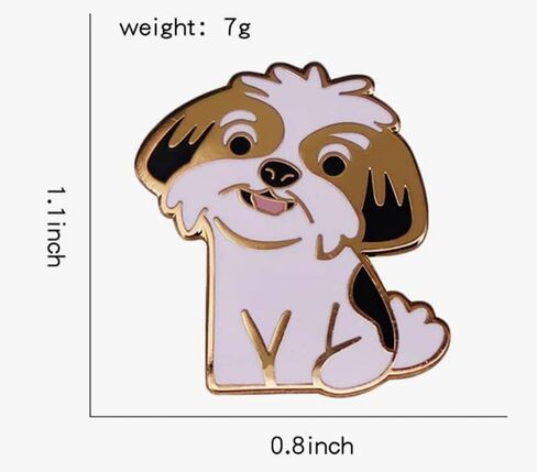 Dog Pin Jewelry White and Black Enamel with Gold Tone for Women, Girls, and Boys, Tac Lapel Bag Pin in Saudi Arabia