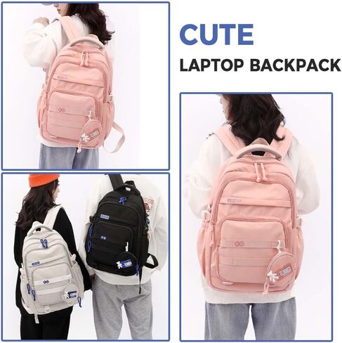 Preppy Aesthetic Backpack for Teen Girls Boys Elementary Middle High School Student Large College Laptop Cute Bookbag (Blue) in Saudi Arabia