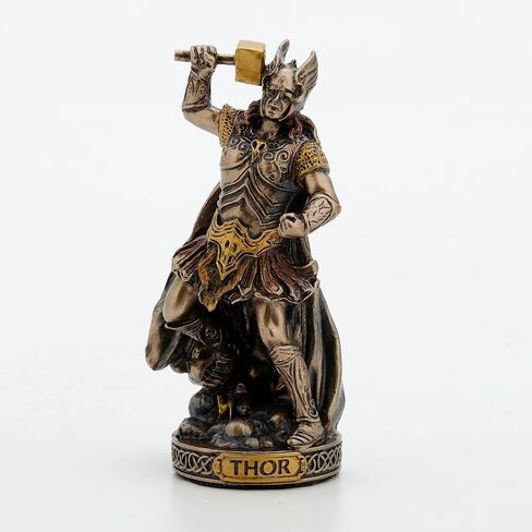 Veronese Design 3 3/8 Inch Thor Norse God of Thunder Hand Painted Bronze Finish Polyresin Miniature Figurine in Saudi Arabia