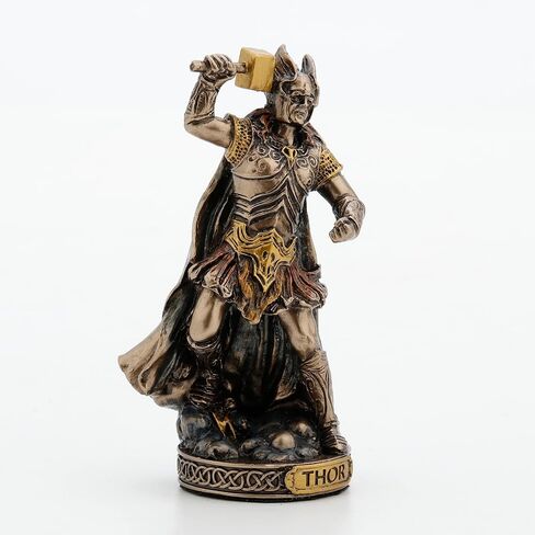 Veronese Design 3 3/8 Inch Thor Norse God of Thunder Hand Painted Bronze Finish Polyresin Miniature Figurine in Saudi Arabia