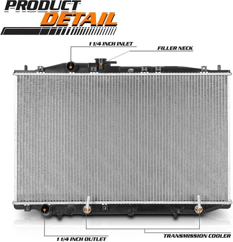 M-AUTO Aluminum OE Style Radiator Compatible with 2007 2008 07 08 Acura TL Automatic Transmission 1-1/4" Inlet, 1-1/4" Outlet DPI 2939 in Saudi Arabia