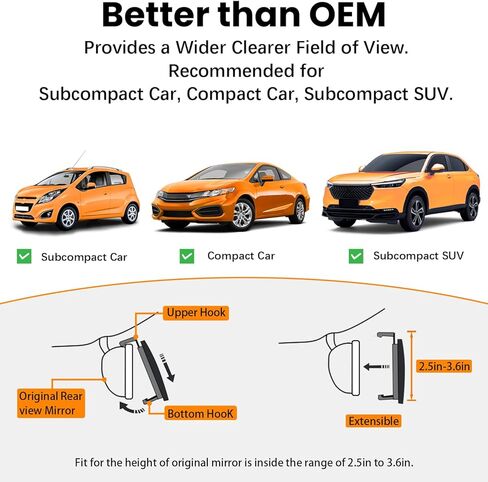 مرآة الرؤية الخلفية ، المرايا الخلفية بانورامية مضادة للكروم عالمي 12 بوصة محدب مقطع داخلي على موسع مرآة الرؤية الخلفية على نطاق واسع للغاية لتقليل البقعة العمياء لشاحنات سيارات السيارات سيارات سيارات in Kuwait