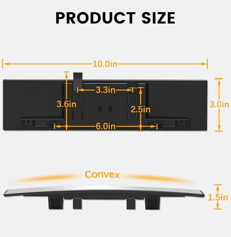 مرآة الرؤية الخلفية ، المرايا الخلفية بانورامية مضادة للكروم عالمي 12 بوصة محدب مقطع داخلي على موسع مرآة الرؤية الخلفية على نطاق واسع للغاية لتقليل البقعة العمياء لشاحنات سيارات السيارات سيارات سيارات in Kuwait