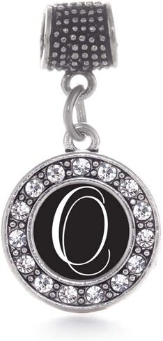 Inspired Silver - Silver Circle Charm for Bracelet with Cubic Zirconia Jewelry in Saudi Arabia