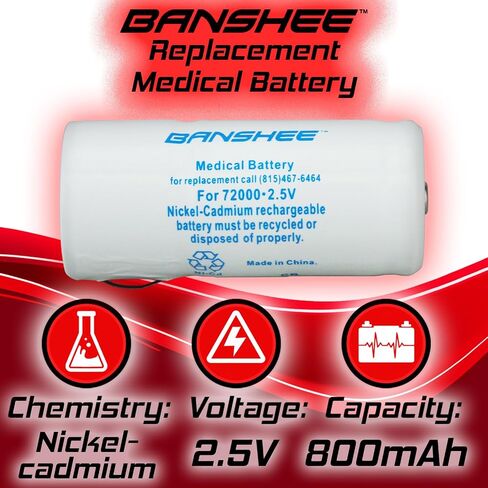Banshee New Higher Capacity 800mAh 72000 Battery for Welch Allyn 2.5V in Saudi Arabia