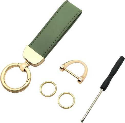 Microfiber Leather Car Keychain Key Fob Key Chain Holder with Anti-Lost D Ring and 2 Key Rings for Women and Men in Kuwait