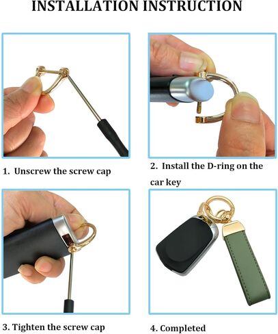 Microfiber Leather Car Keychain Key Fob Key Chain Holder with Anti-Lost D Ring and 2 Key Rings for Women and Men in Kuwait
