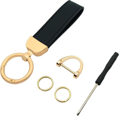 Microfiber Leather Car Keychain Key Fob Key Chain Holder with Anti-Lost D Ring and 2 Key Rings for Women and Men in Kuwait