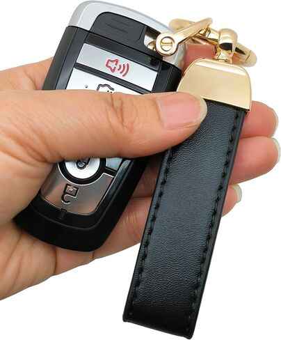 Microfiber Leather Car Keychain Key Fob Key Chain Holder with Anti-Lost D Ring and 2 Key Rings for Women and Men in Kuwait