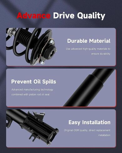 cciyu Complete Struts Shock Absorbers Fits 2003-2007 Murano, Front & Rear Pair, Black, Modern Style, Metal (Steel or Aluminum), SHOCK_ABSORBER, Automotive Suspension Struts in Saudi Arabia