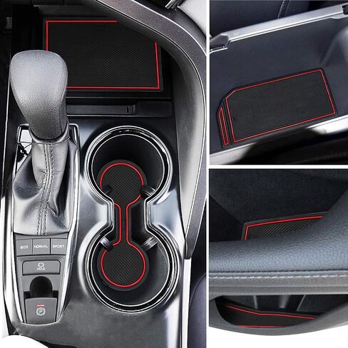 حصيرة Auovo Anti Dust For Toyota Camry Accessories 2018 2018 2020 2021 2022 2023 2024 Custom Fit Cup Holder Insert Liners Center Center Censole Door Pocke (16pcs/set) (Gray Trim) in Saudi Arabia