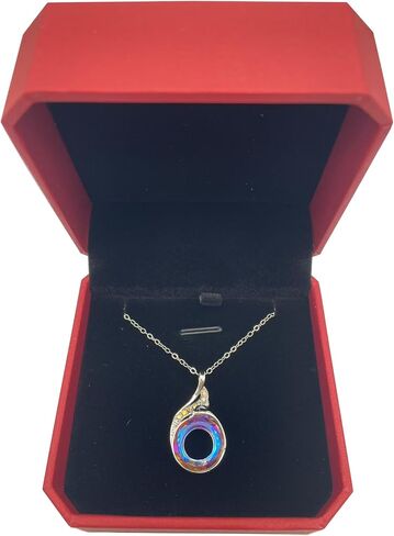Phoenix Crystal Pendant Necklace for Women Rise from the Ashes - Vintage Copper Silver-Plated Jewelry with 7 Diamond Accents, Gift for Mom, Girlfriend, Wife, Mother's Day, Wedding, Anniversary & Evening Party,Symbol of Luck and Renewal. in Saudi Arabia