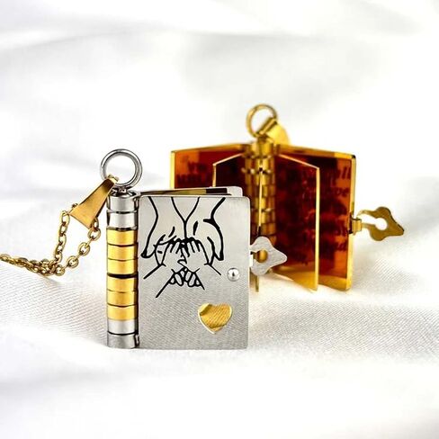 My Little Star Book Necklace, My Incredible Daughter Book Necklace for Daughter, Openable with 6 Pages of Engraved Information, Openable Pendant Adjustable Birthday Day Graduation Gift in Saudi Arabia