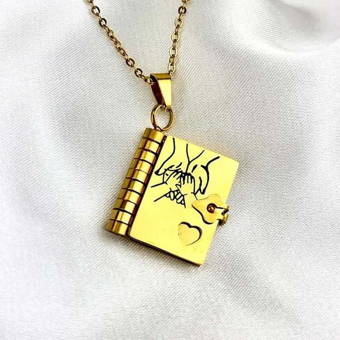 My Little Star Book Necklace, My Incredible Daughter Book Necklace for Daughter, Openable with 6 Pages of Engraved Information, Openable Pendant Adjustable Birthday Day Graduation Gift in Saudi Arabia