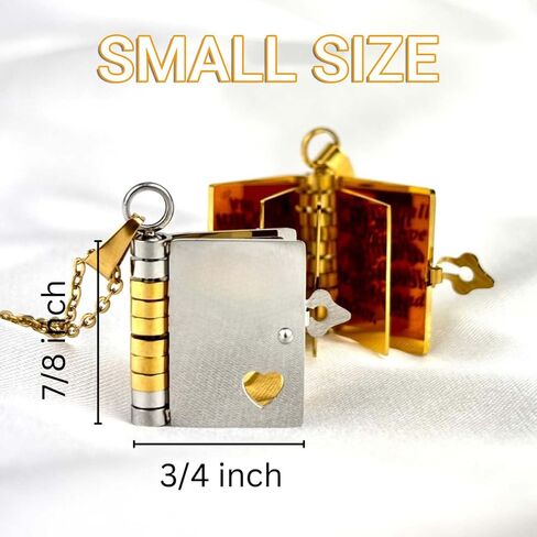 My Little Star Book Necklace, My Incredible Daughter Book Necklace for Daughter, Openable with 6 Pages of Engraved Information, Openable Pendant Adjustable Birthday Day Graduation Gift in Saudi Arabia