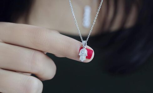 Dazzlingrock Collection 0.17 Cttw Lab Grown Round White Diamond Hamsa Hand of Fatima Charm Pendant for Women, Available in 10K/14K/18K Solid Gold in Saudi Arabia