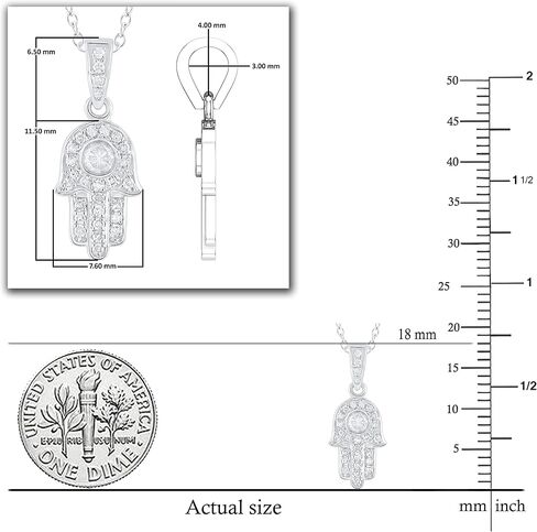 Dazzlingrock Collection 0.17 Cttw Lab Grown Round White Diamond Hamsa Hand of Fatima Charm Pendant for Women, Available in 10K/14K/18K Solid Gold in Saudi Arabia