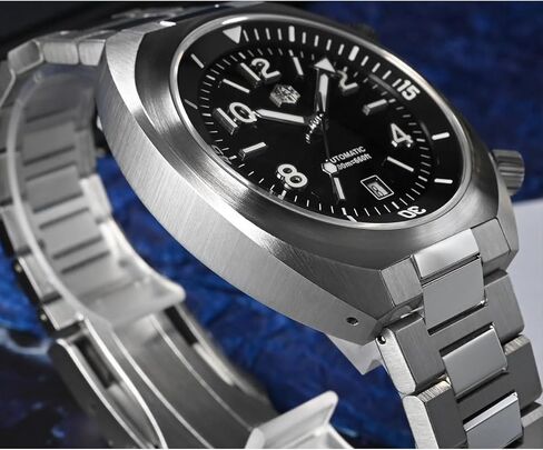 San Martin SN0066G YN55 غوص الرجال مشاهدة زر التحكم في ثنائية الاتجاه الفولاذ المقاوم المقاوم للصدأ على ساعات المعصم الميكانيكية الميكانيكية in Kuwait