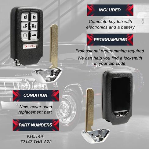 USARemote Key Fob Replacement Keyless Entry Remote for 2021 2022 2023 2024 Honda Odyssey 7-Button Smart Key (KR5T4X, 72147-THR-A72) in Saudi Arabia