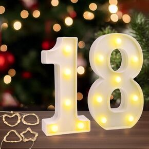 أرقام إضاءة للحفلات ، وزينة عيد الميلاد الثالثة عشرة للفتيات والفتيان ، وكتل العدد LED لافتة لديكور الجدران ، وديكور الغرفة وهدايا عيد الميلاد الثالثة عشرة للفتيات in Kuwait