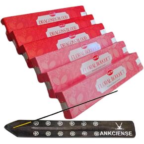 Hem Masala Incense Pack of 3 Each Fragrance, Bundled with ANKCIENSE Incense Holder (Champa & Myrhh) (Spiritual Buddha Bliss & Spiritual Angel Mist) in Kuwait
