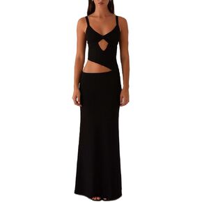 Womens Elegant Spaghetti Strap Maxi Dress Backless Cut Out Bodycon Summer Cami Dress Sexy Formal Cocktail Dresses in Kuwait