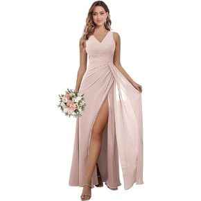 فستان وصيفات الشرف الخامس مع فستان الحفلات الرسمية الشيفون المغطى بالشيفون in Kuwait