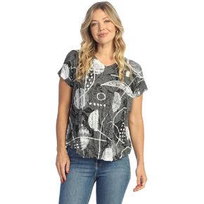 Jess & Jane Rayon Burnout Screded Short Sleeve Top - RC7 in Kuwait