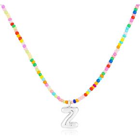 Vriua قلادة أولية ملونة للنساء - قلادة فقاعة مصنوعة يدويًا قلادة بذيئة لطيفة شاطئية بوهو للنساء قلادة قلادة المجوهرات العصرية in Kuwait