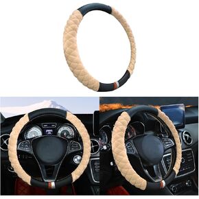Car Steering Wheel Cover, Anti Slip Fluffy Vehicle Wheel Protector, 15 Inch Winter Plush Warm Automotive Wheel Protection Cover Accessories, Universal for SUV, Sedan, Truck(Red) in Kuwait