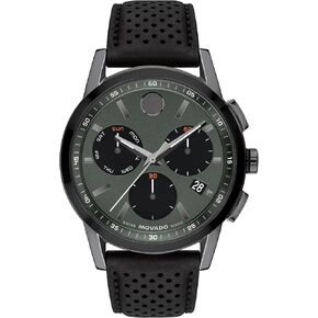 Movado Museum Sport Men's Watch - Swiss Quartz Chronograph Movement, Calfskin Strap - 3 ATM Water Resistance - Luxury Fashion Timepiece for Him - 43mm in Kuwait