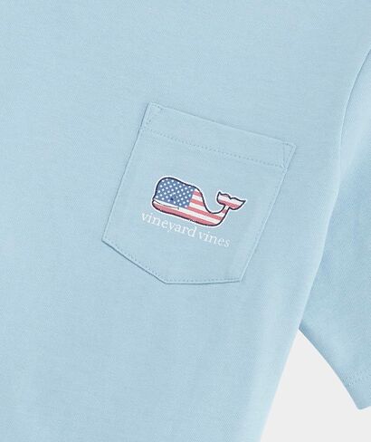 Vineyard Vines Boys 'Flag Whale There-Sleeve Pocket T-Shirt in Saudi Arabia
