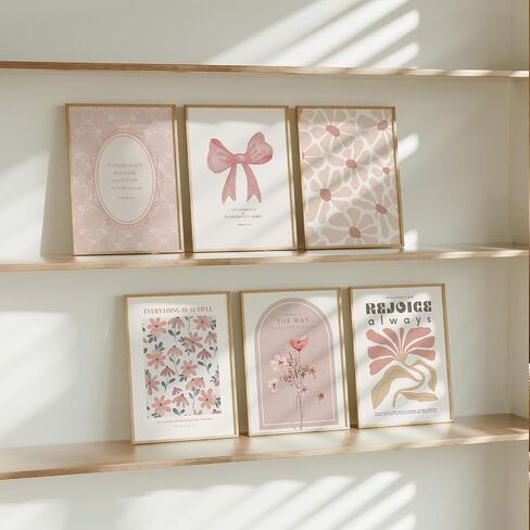 QQG Christian Wall Art Prints مجموعة من 6 آيات الكتاب المقدس الوردي صور جدار ديكور بوهو معرض الكتاب المقدس المطبوعات المطبوعات ملصقات جمالية من أجل غرفة النوم شقة نوم 8x10in in Saudi Arabia