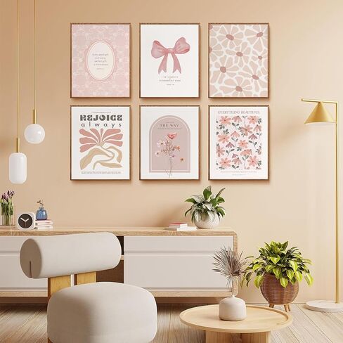 QQG Christian Wall Art Prints مجموعة من 6 آيات الكتاب المقدس الوردي صور جدار ديكور بوهو معرض الكتاب المقدس المطبوعات المطبوعات ملصقات جمالية من أجل غرفة النوم شقة نوم 8x10in in Saudi Arabia