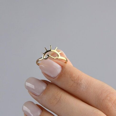 14k Gold Sun and Waves Ring Dainty Ocean Wave Rin Sunset Ring Gold Womens Ring Statement Jewelry for Women Gift for Her in Saudi Arabia