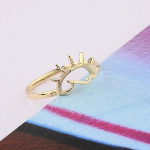 14k Gold Sun and Waves Ring Dainty Ocean Wave Rin Sunset Ring Gold Womens Ring Statement Jewelry for Women Gift for Her in Saudi Arabia