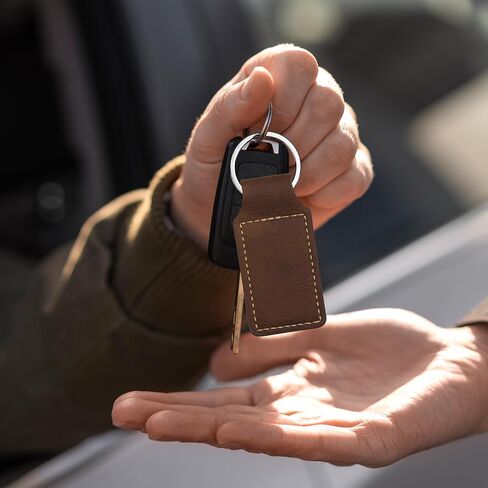 LaserGram Rectangle Keychain, Palm Trees, Personalized Engraving Included (Yellow) in Saudi Arabia