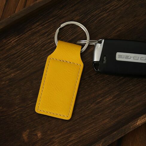 LaserGram Rectangle Keychain, Palm Trees, Personalized Engraving Included (Yellow) in Saudi Arabia