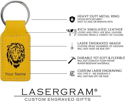 LaserGram Rectangle Keychain, Palm Trees, Personalized Engraving Included (Yellow) in Saudi Arabia