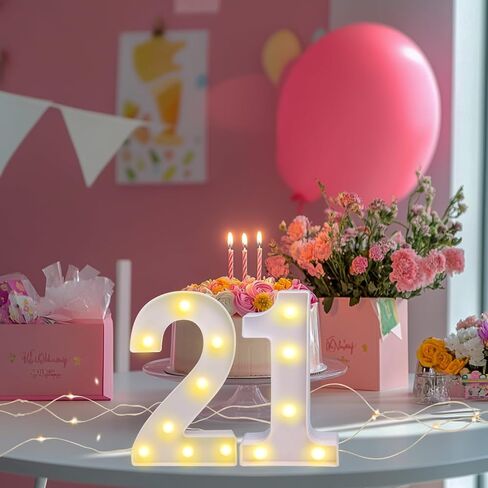 Light Up Numbers for Party, 13th Birthday Decorations for Girls and Boys, Number Blocks LED Sign for Wall Decor, Room Decor and 13th Birthday Gifts for Girls in Saudi Arabia