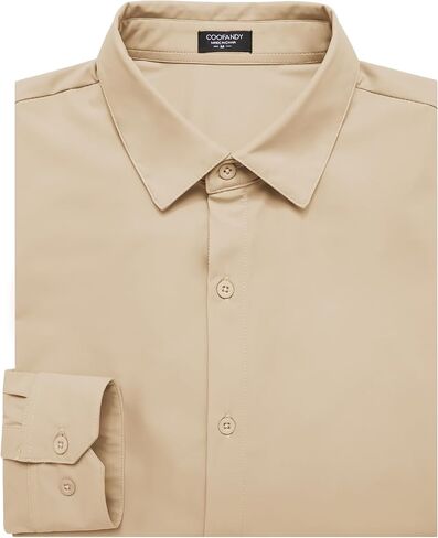 COOFANDY Men's Muscle Fit Dress Shirts Wrinkle Free Long Sleeve Button Down Shirt Stretch Business Shirt in Saudi Arabia