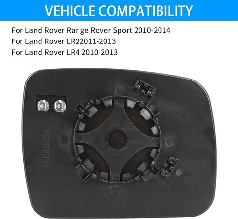 من أفضل الحزمة من جانب السائق على جانب السائق ، زجاج مرآة مسخن متوافق مع Land Rover LR2 2011 2012 2013 2014 ، Land Rover LR4 2010 2011 2012 2013 ، مرآة ساخنة اليسار مع لوحة الدعم ، استبدل LR013775 in Saudi Arabia
