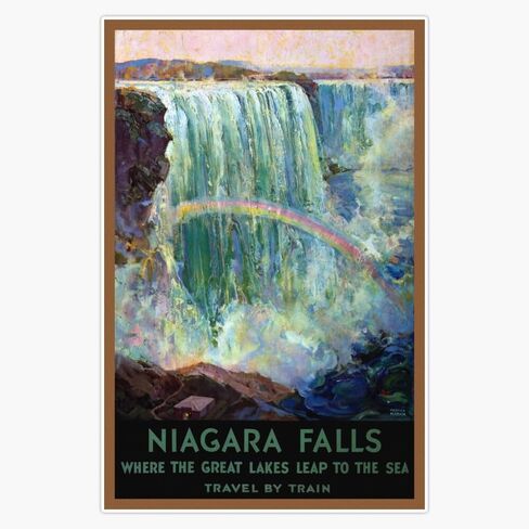 Niagara Falls Vintage Travel Poster Restored Sticker Bumper Sticker Vinyl Decal 5" in Saudi Arabia
